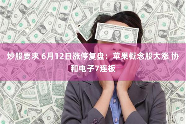 炒股要求 6月12日涨停复盘：苹果概念股大涨 协和电子7连板