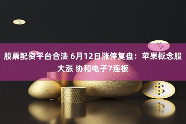 股票配资平台合法 6月12日涨停复盘：苹果概念股大涨 协和电子7连板